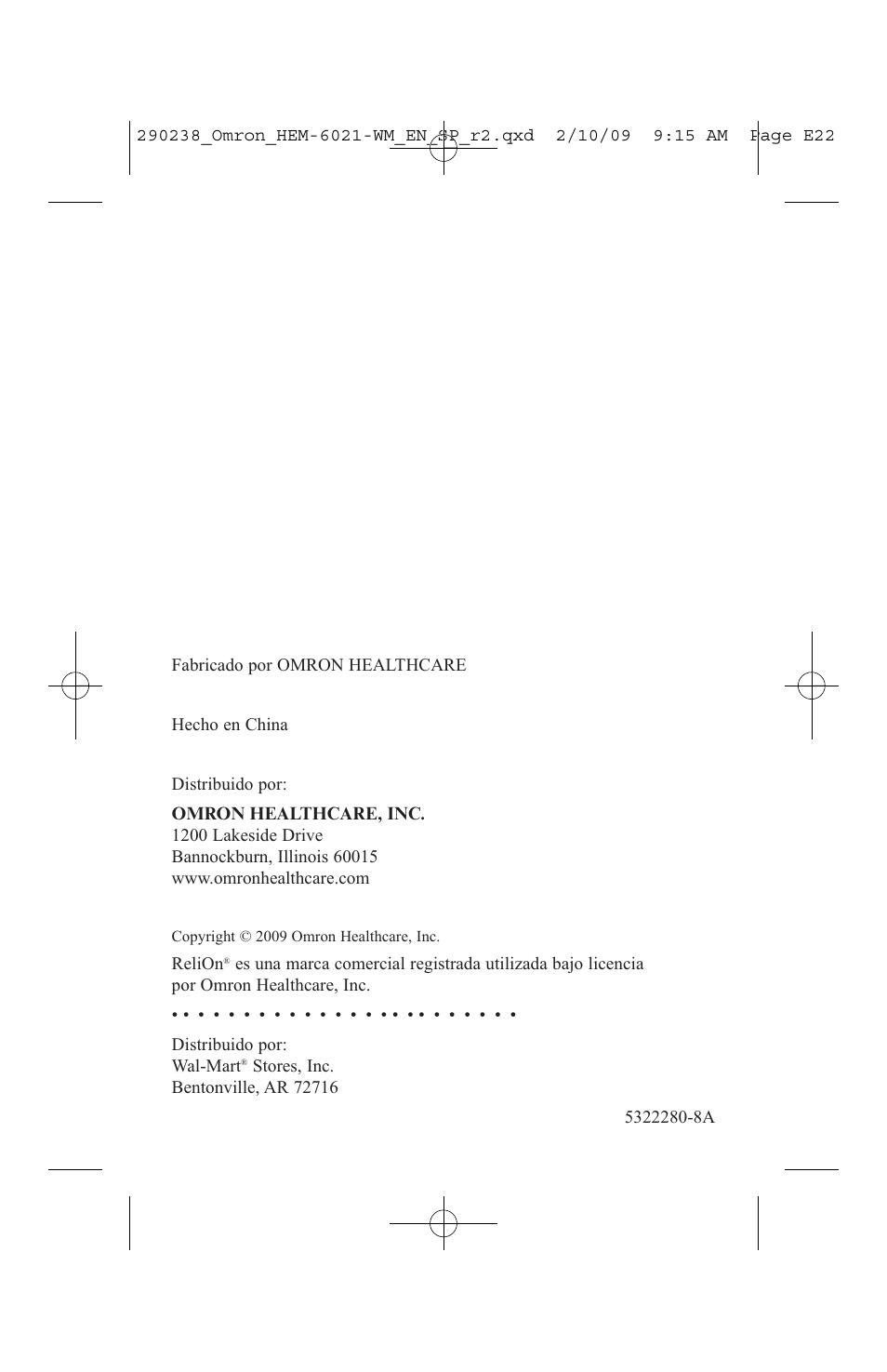 ReliOn 6021REL User Manual | Page 44 / 44