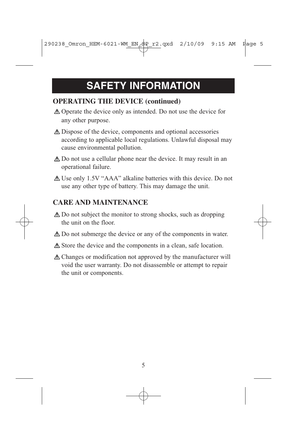 Safety information | ReliOn 6021REL User Manual | Page 5 / 44