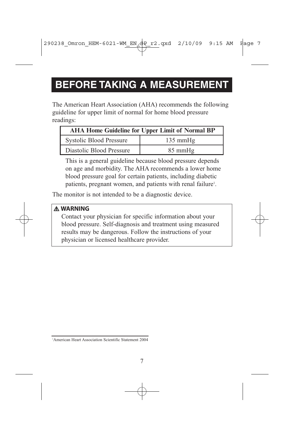 Before taking a measurement | ReliOn 6021REL User Manual | Page 7 / 44