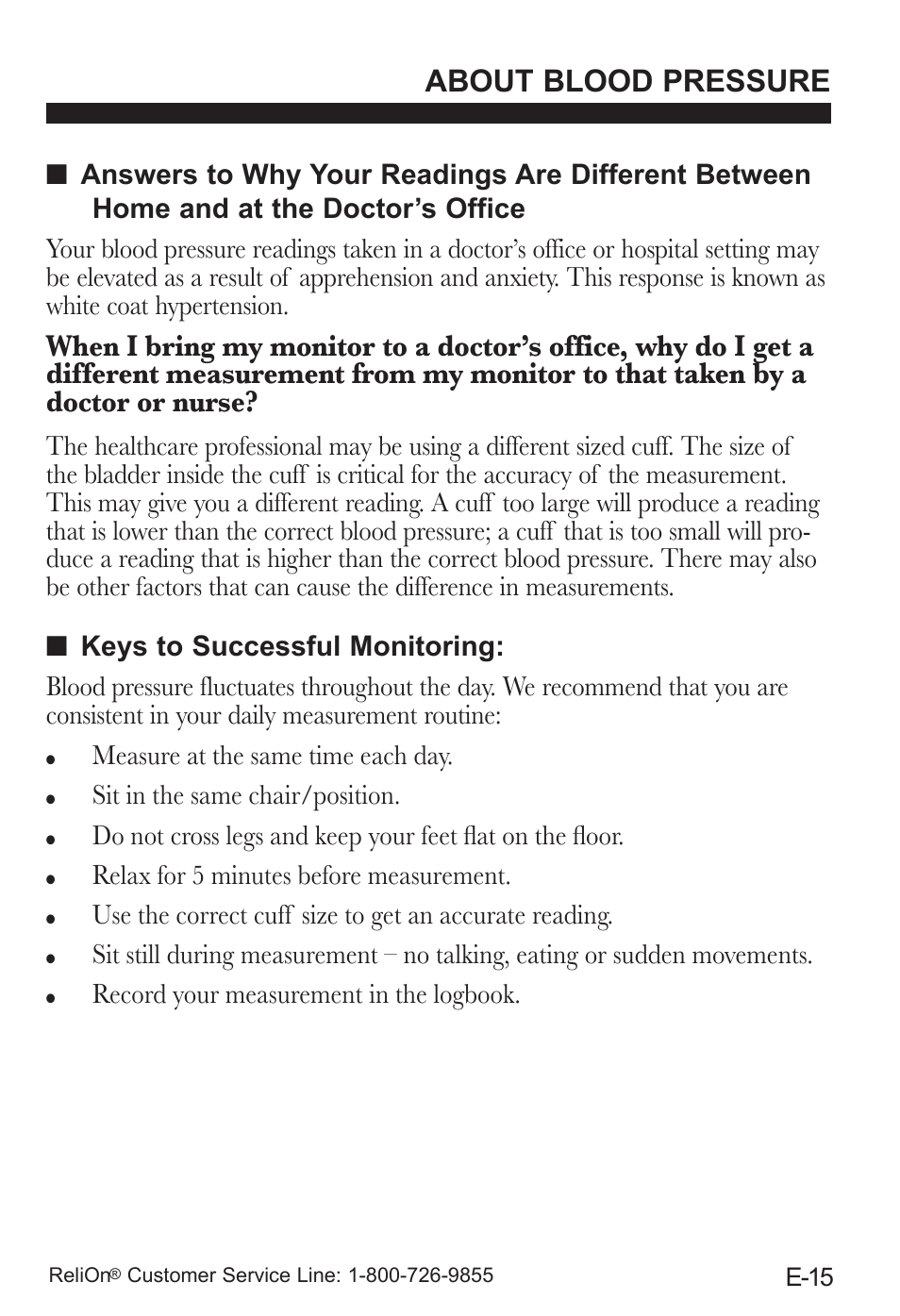 About blood pressure, Sit in the same chair/position, Relax for 5 minutes before measurement | Record your measurement in the logbook | ReliOn UA-787REL User Manual | Page 21 / 64