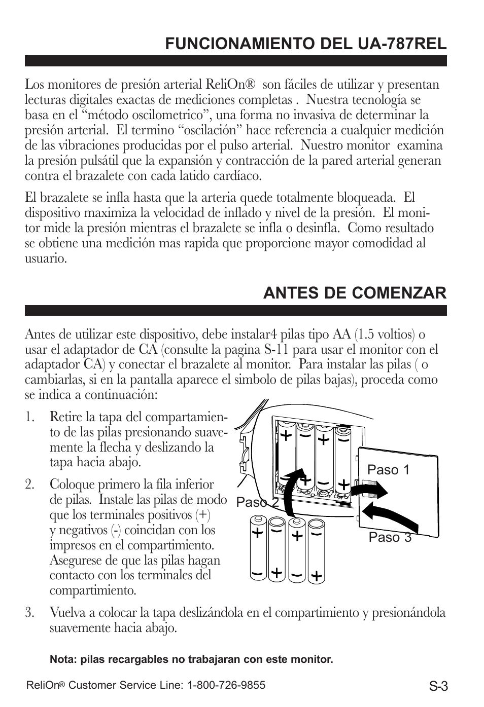 Funcionamiento del ua-787rel, Antes de comenzar | ReliOn UA-787REL User Manual | Page 41 / 64