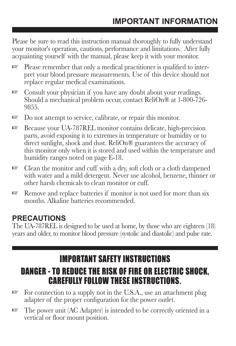 ReliOn UA-787REL User Manual | Page 5 / 64