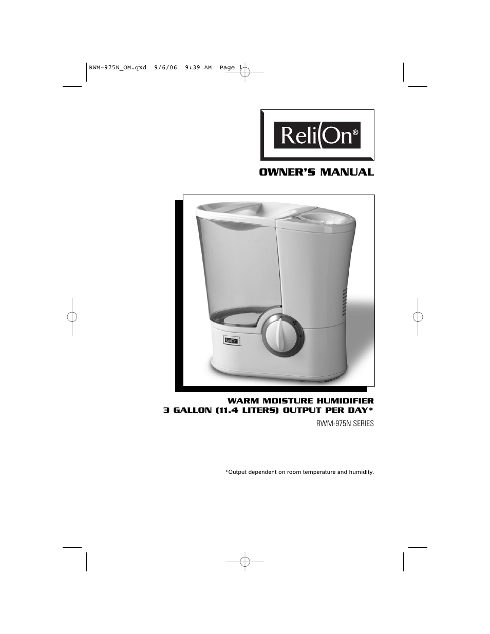 ReliOn RWM-975N User Manual | 30 pages