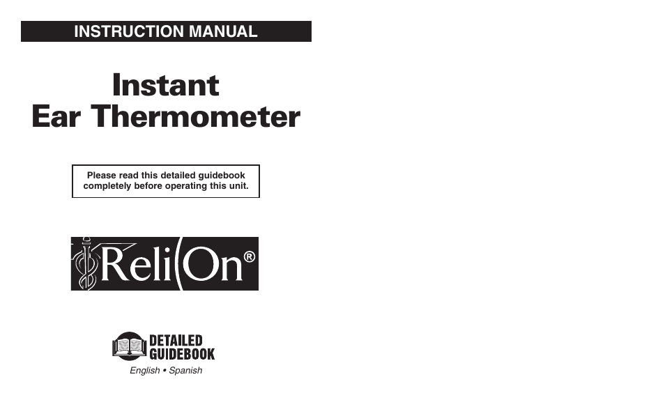 ReliOn Thermometer User Manual | 13 pages