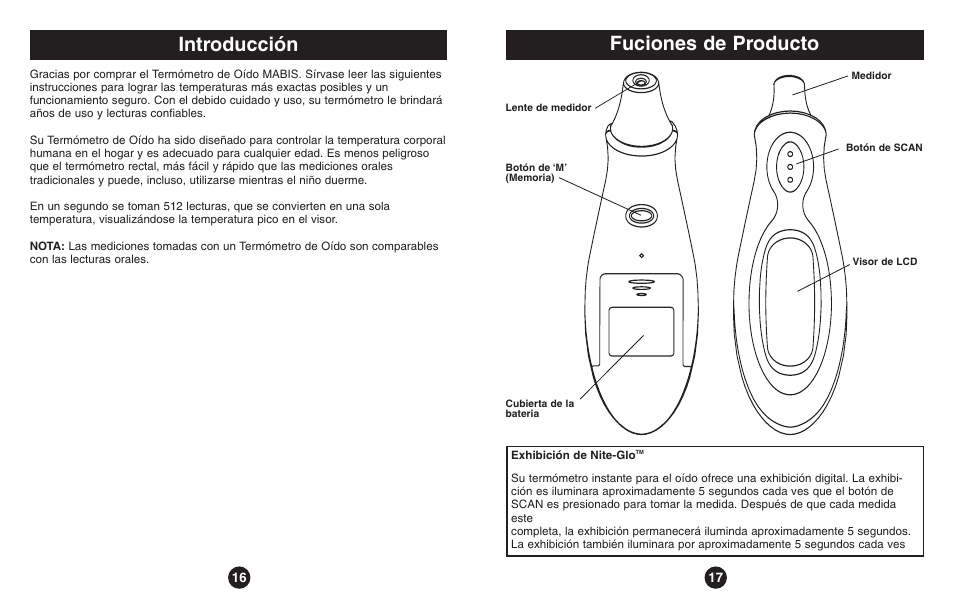 Fuciones de producto introducción | ReliOn Thermometer User Manual | Page 9 / 13
