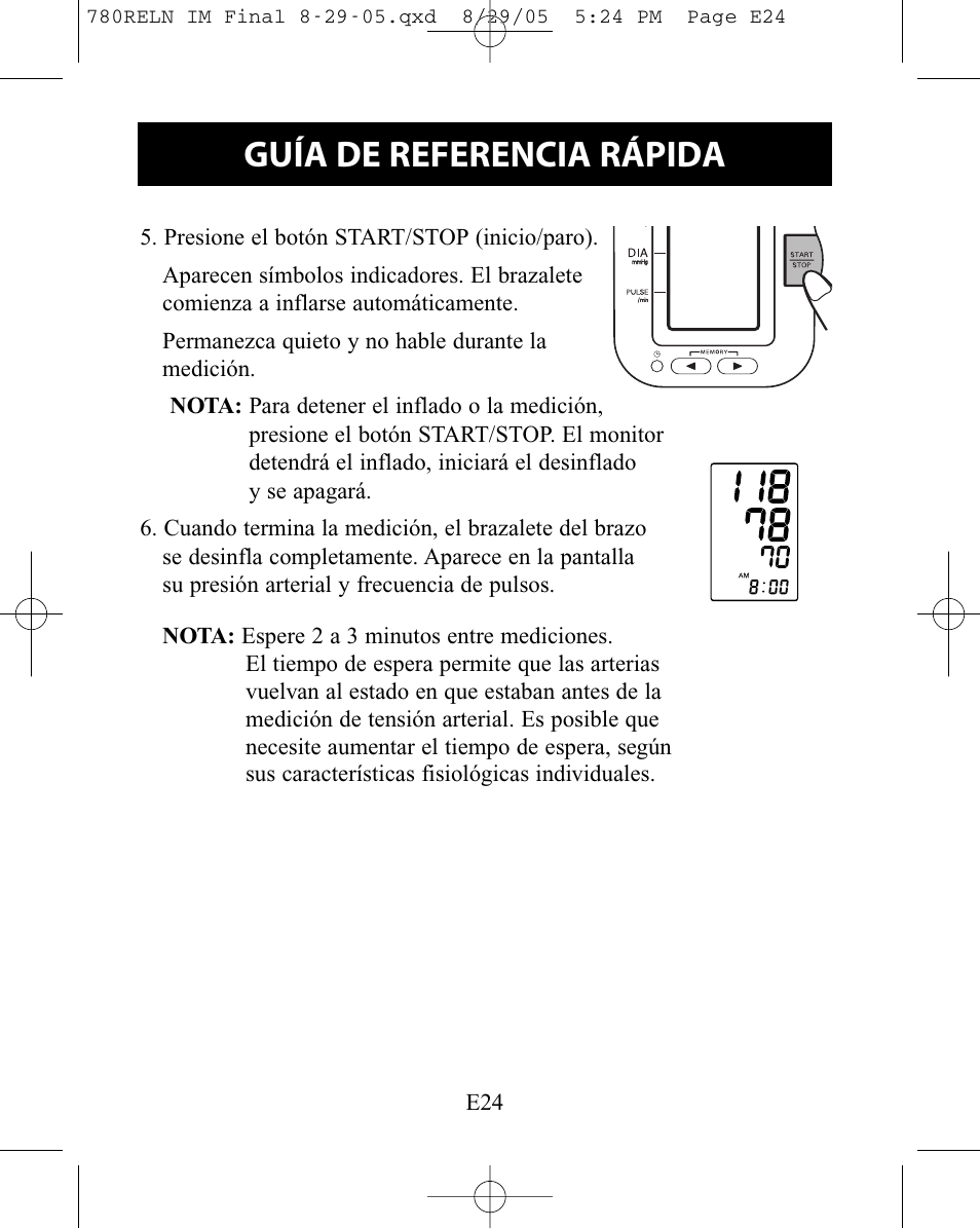Guía de referencia rápida | ReliOn HEM-780REL User Manual | Page 52 / 56