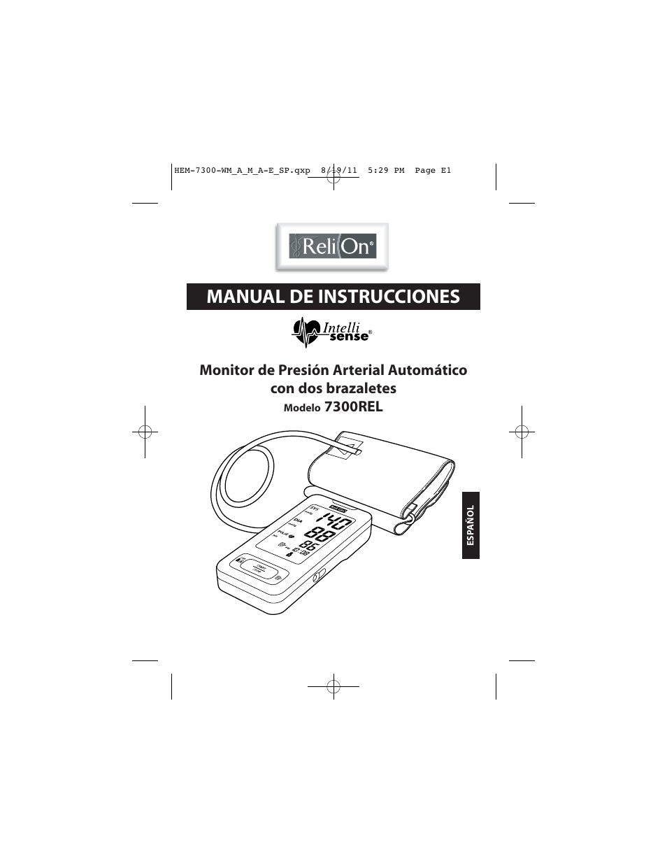Manual de instrucciones | ReliOn Automatic Blood Pressure Monitor with Two Cuffs 7300REL User Manual | Page 45 / 88