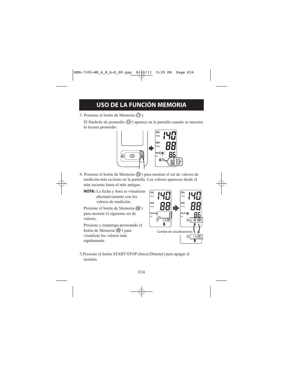 ReliOn Automatic Blood Pressure Monitor with Two Cuffs 7300REL User Manual | Page 78 / 88