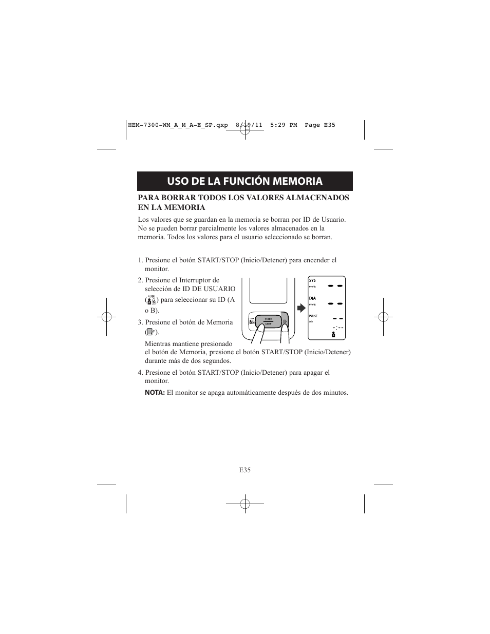ReliOn Automatic Blood Pressure Monitor with Two Cuffs 7300REL User Manual | Page 79 / 88