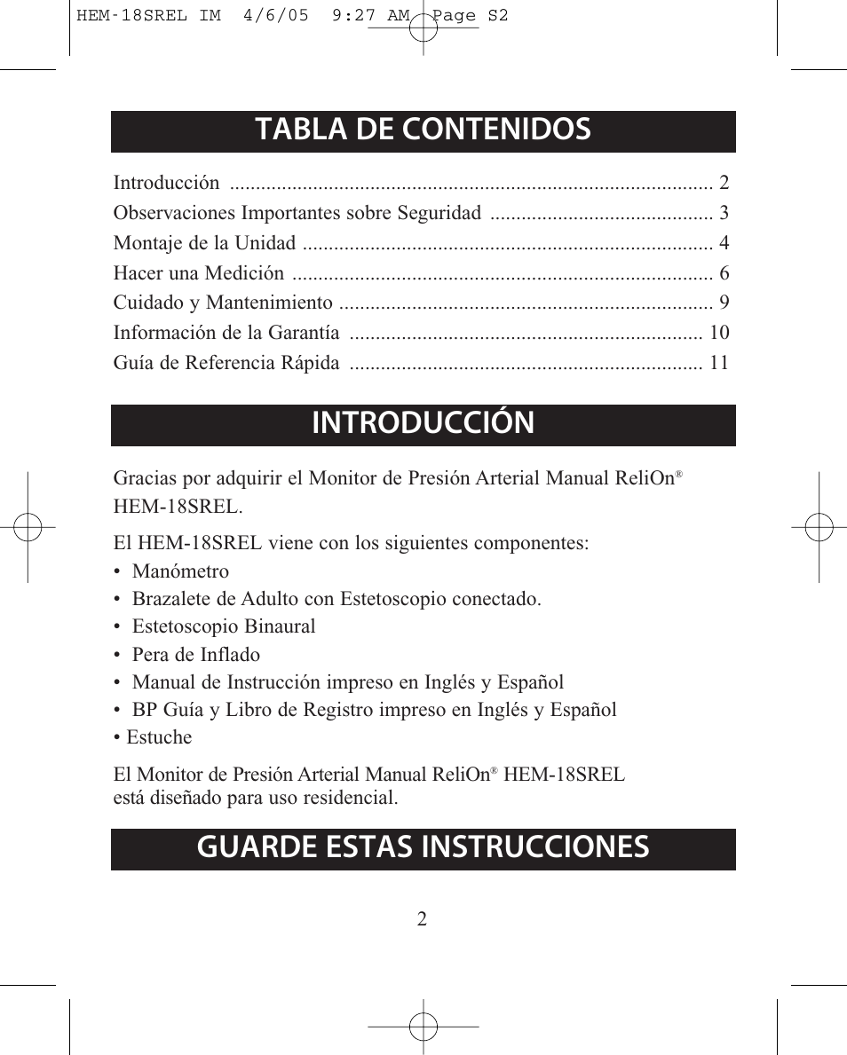 ReliOn HEM-18SREL User Manual | Page 14 / 24