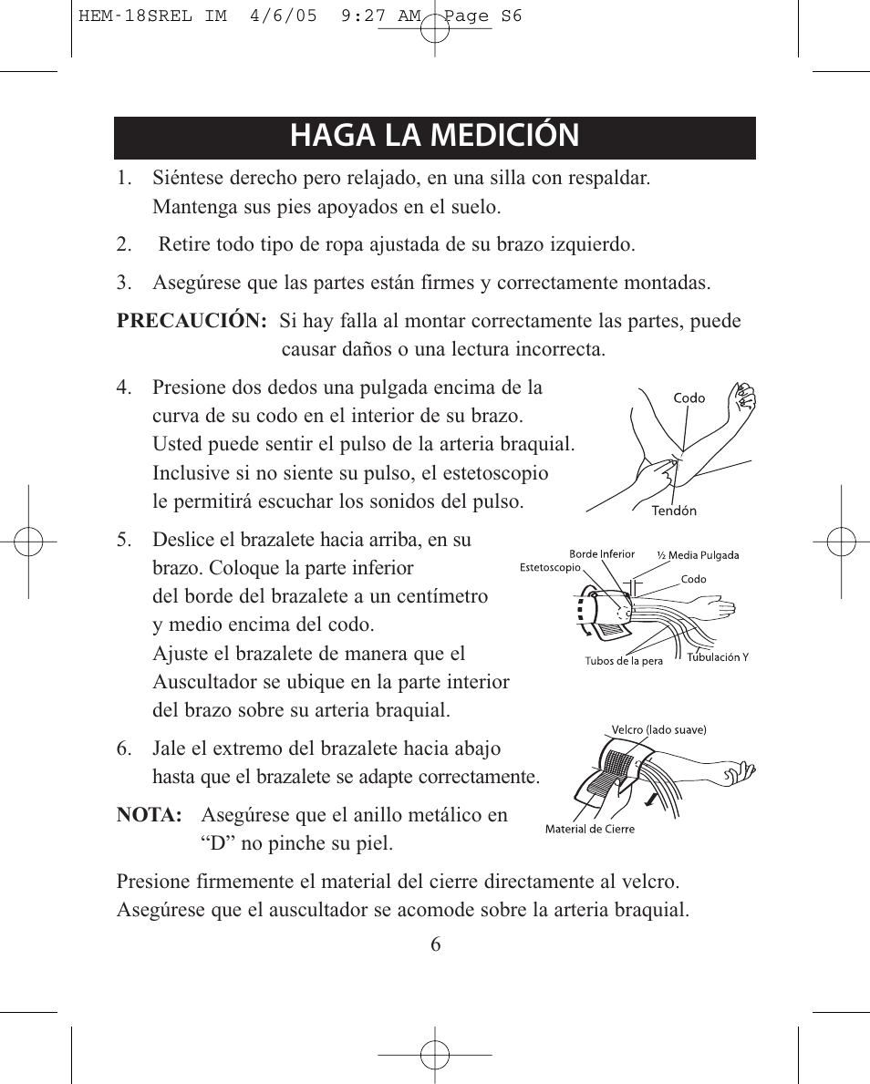 Haga la medición | ReliOn HEM-18SREL User Manual | Page 18 / 24