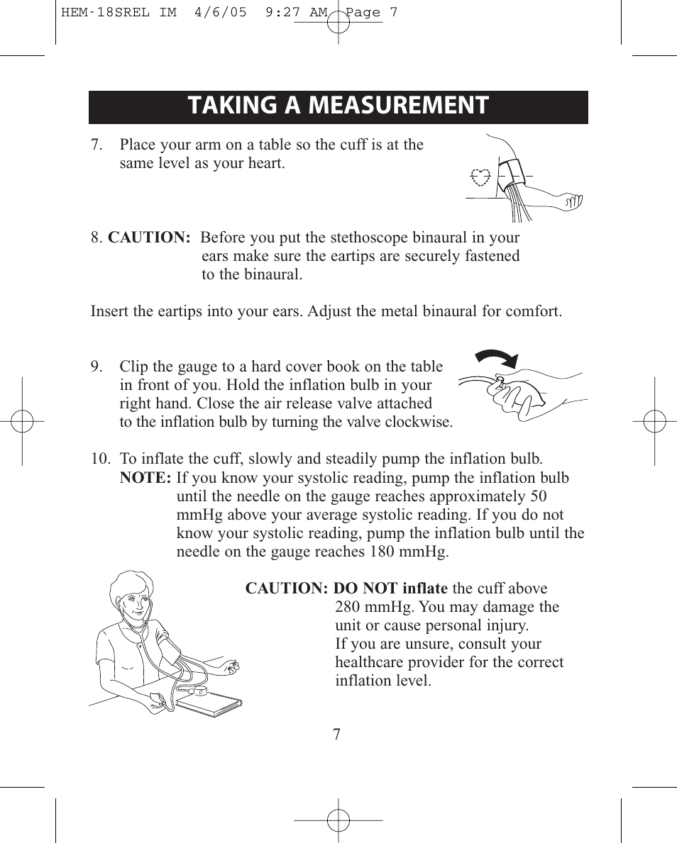 Taking a measurement | ReliOn HEM-18SREL User Manual | Page 7 / 24