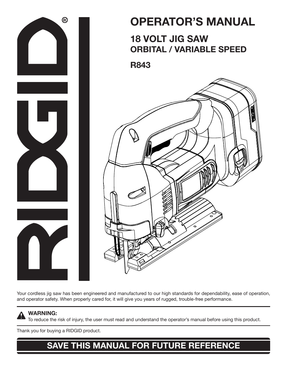 RIDGID R843 User Manual | 20 pages