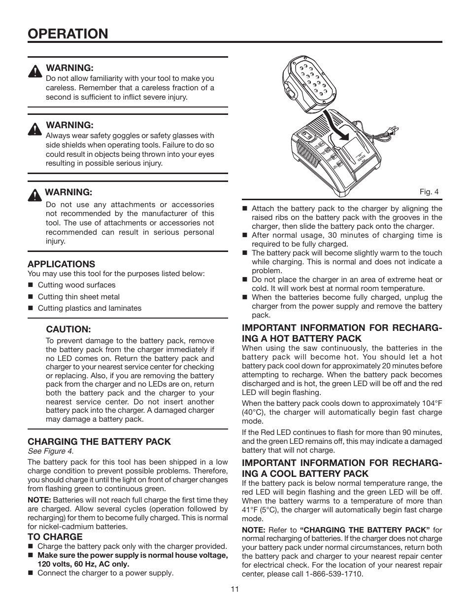 Operation | RIDGID R843 User Manual | Page 11 / 20