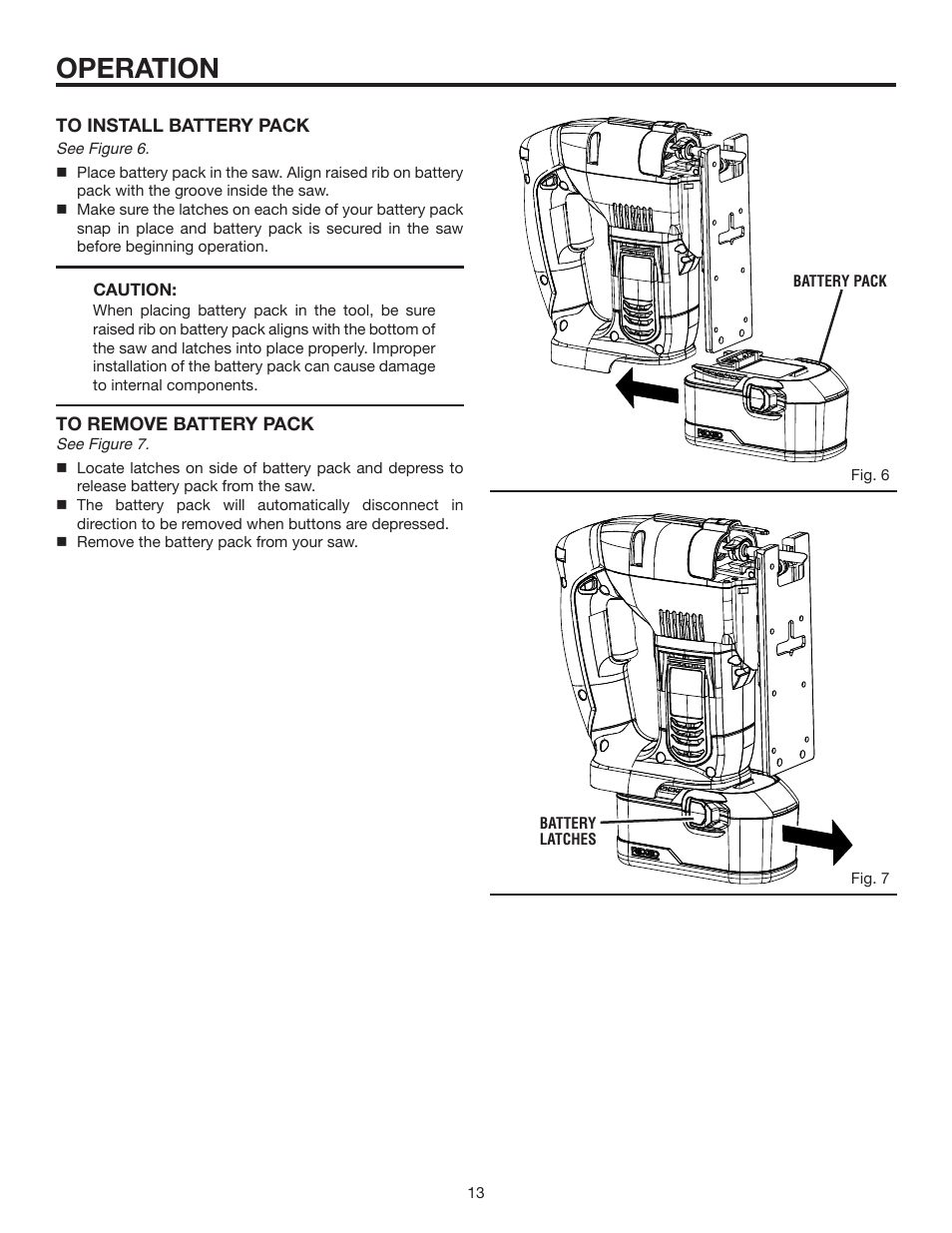 Operation | RIDGID R843 User Manual | Page 13 / 20