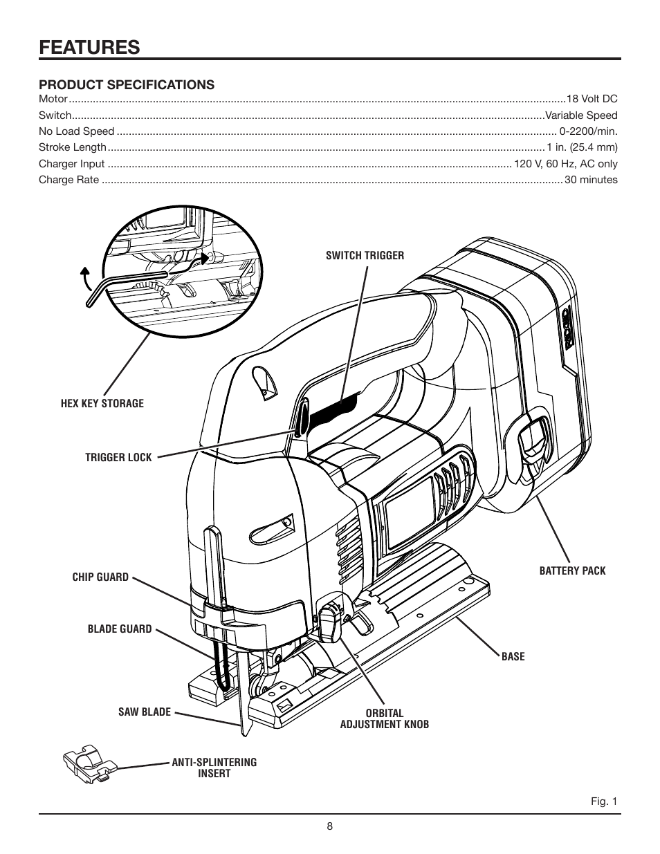 Features | RIDGID R843 User Manual | Page 8 / 20