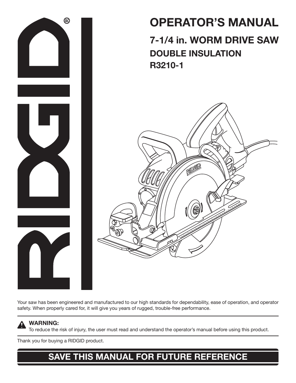 RIDGID R3210-1 User Manual | 26 pages