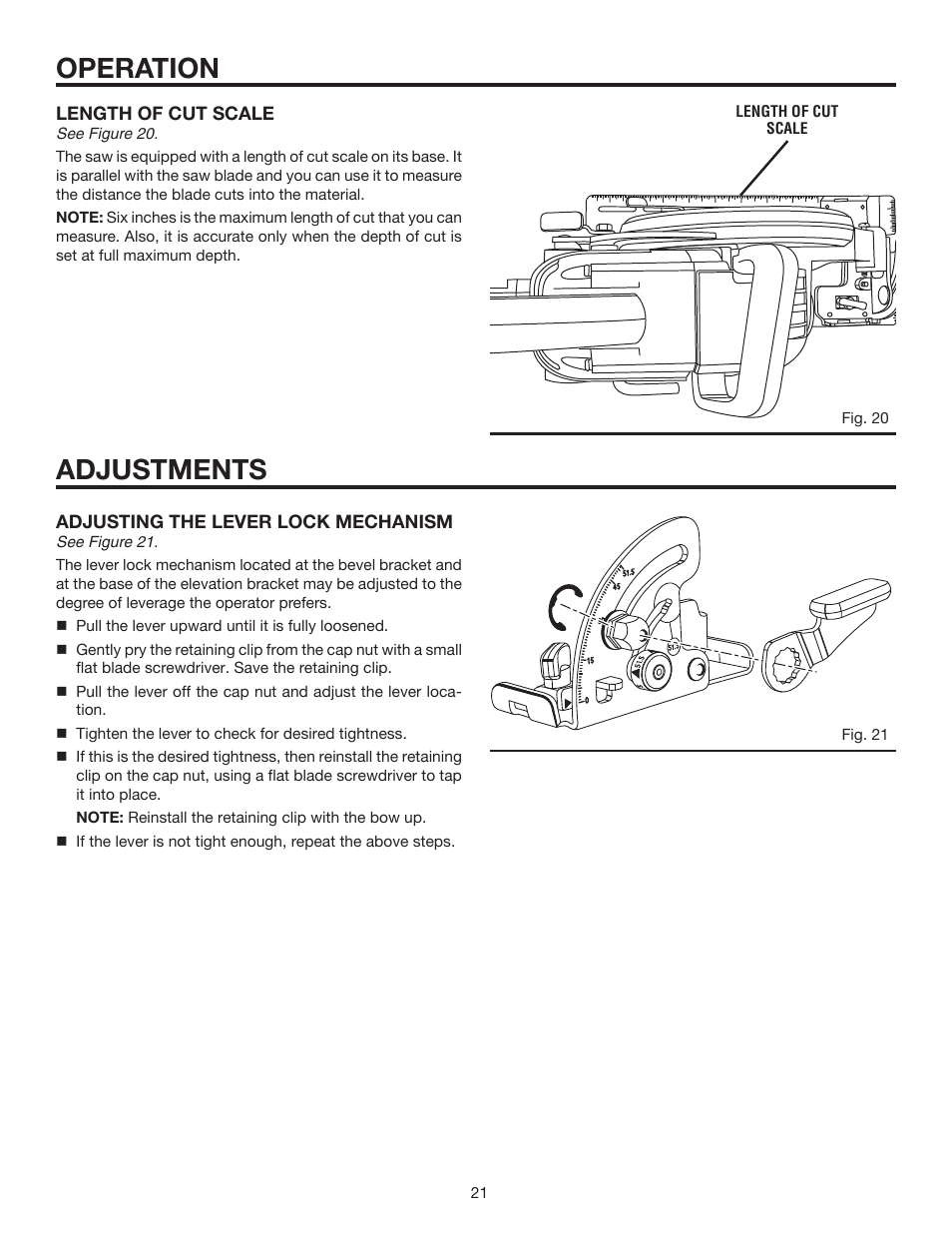 Operation adjustments | RIDGID R3210-1 User Manual | Page 21 / 26