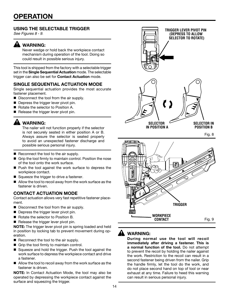 Operation | RIDGID R350CHA User Manual | Page 14 / 20