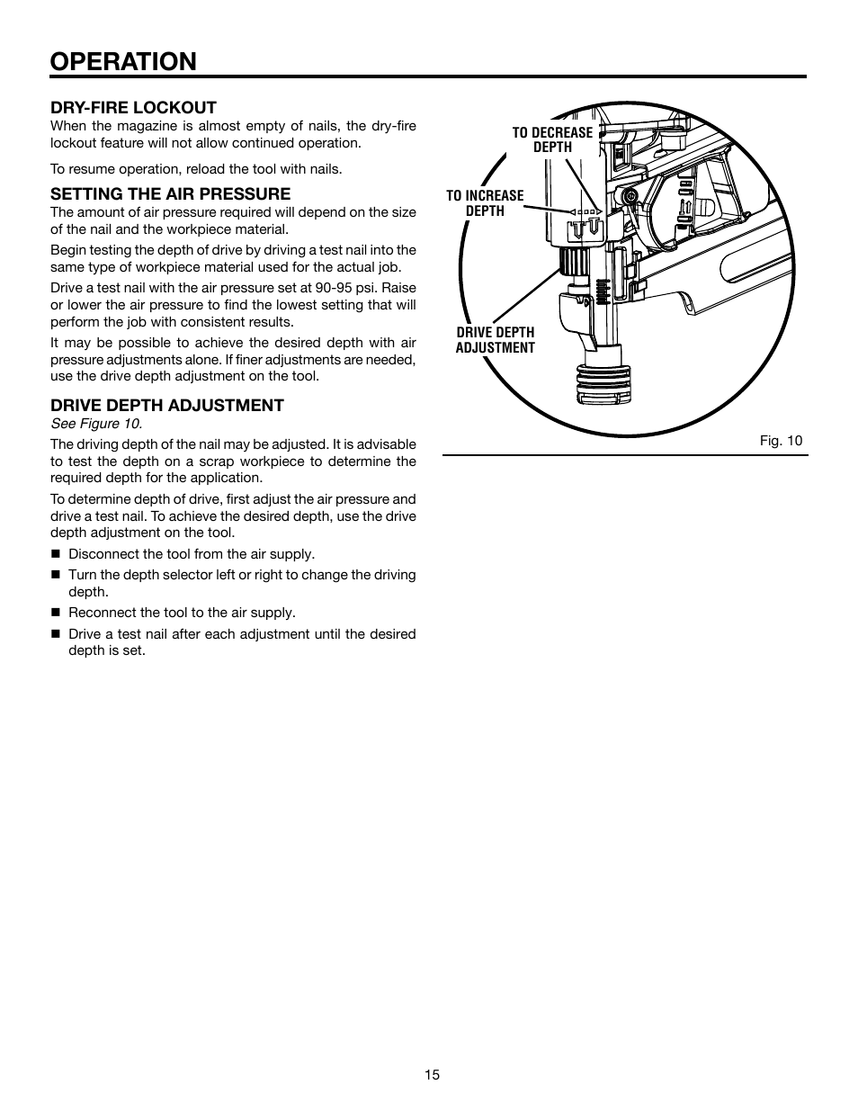 Operation | RIDGID R350CHA User Manual | Page 15 / 20