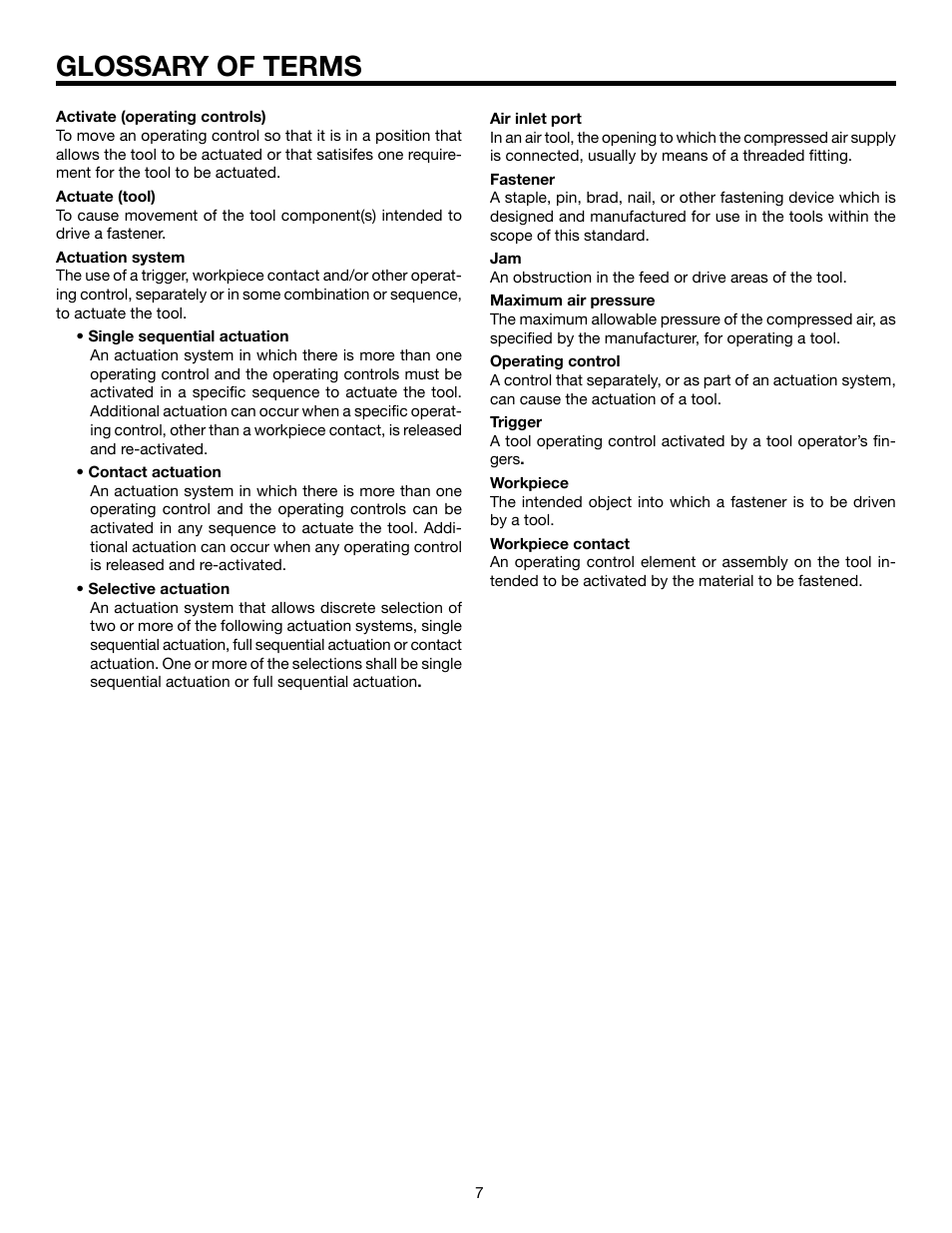 Glossary of terms | RIDGID R350CHA User Manual | Page 7 / 20