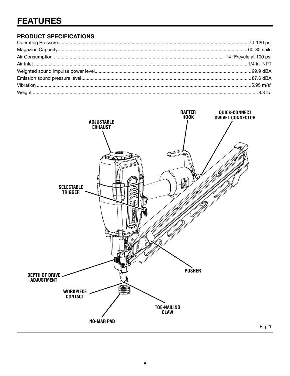 Features | RIDGID R350CHA User Manual | Page 8 / 20