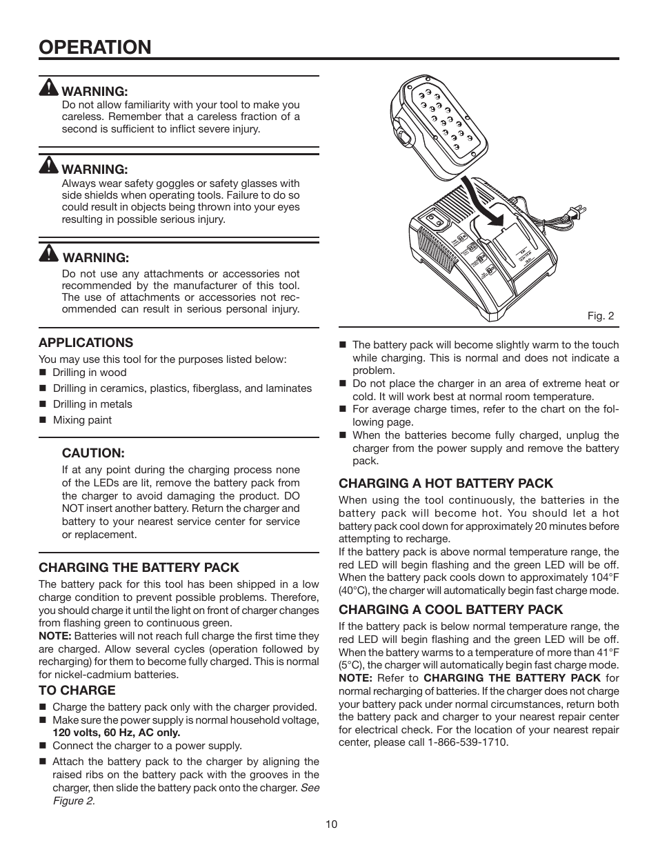 Operation | RIDGID R840011 User Manual | Page 10 / 20