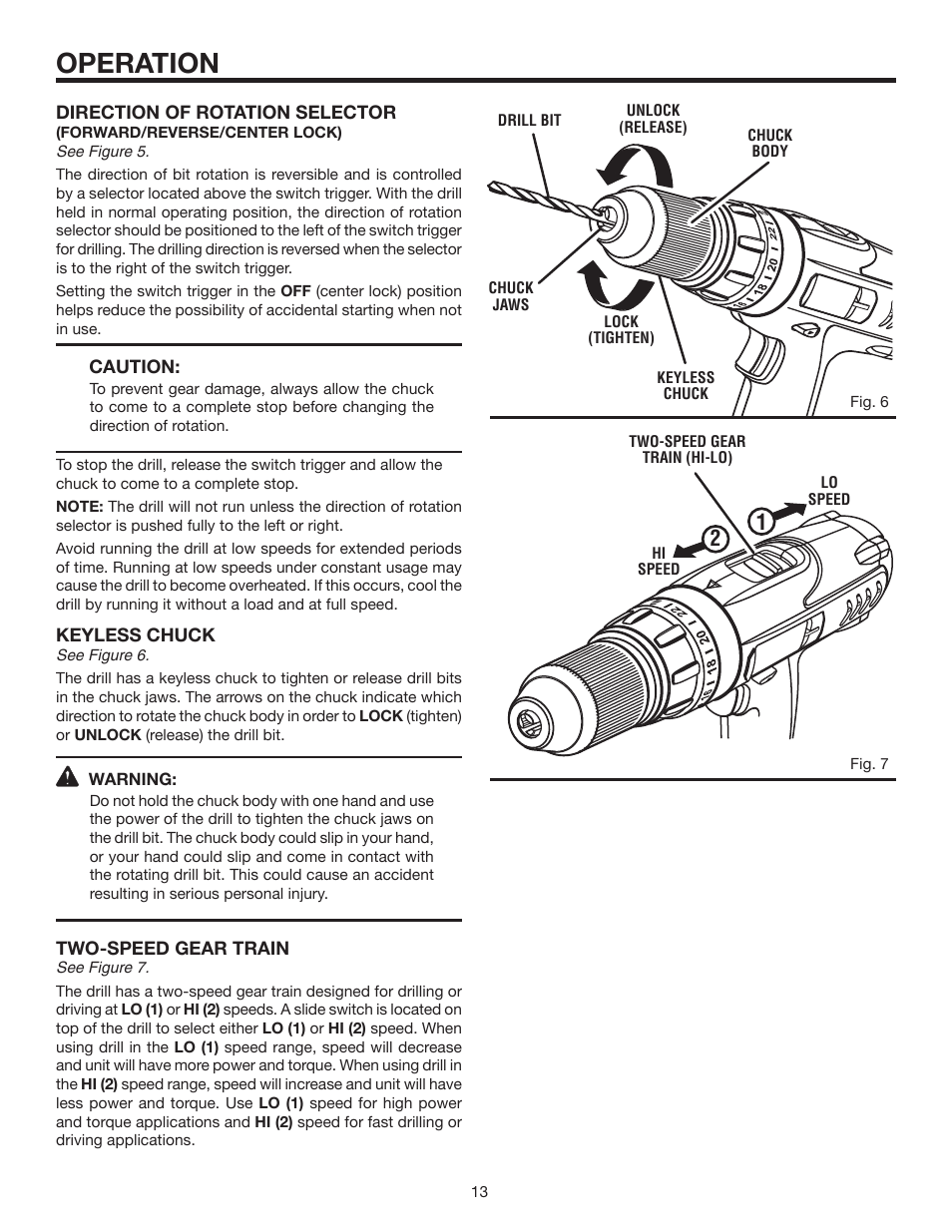 Operation | RIDGID R840011 User Manual | Page 13 / 20