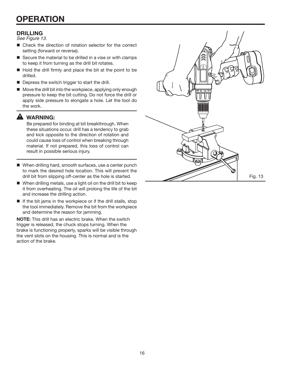 Operation | RIDGID R840011 User Manual | Page 16 / 20