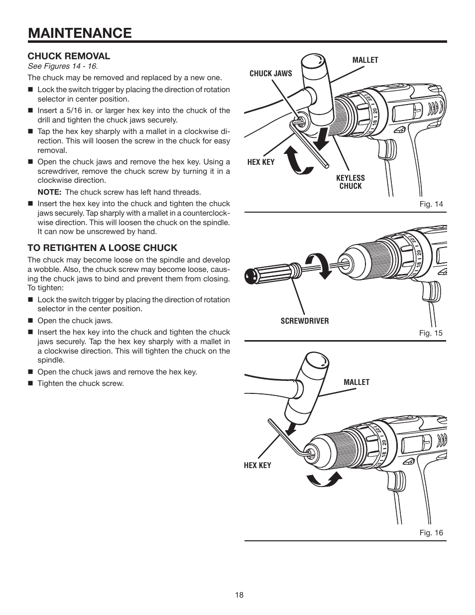 Maintenance | RIDGID R840011 User Manual | Page 18 / 20