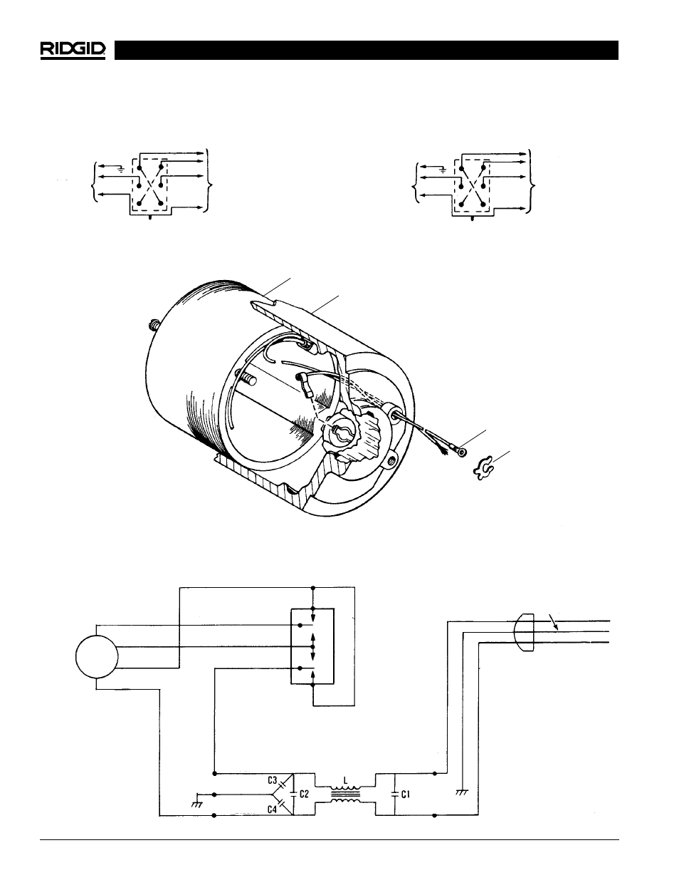 Installation des fils de balais moteur, Code couleur standard code couleur européen | RIDGID 700 User Manual | Page 28 / 43