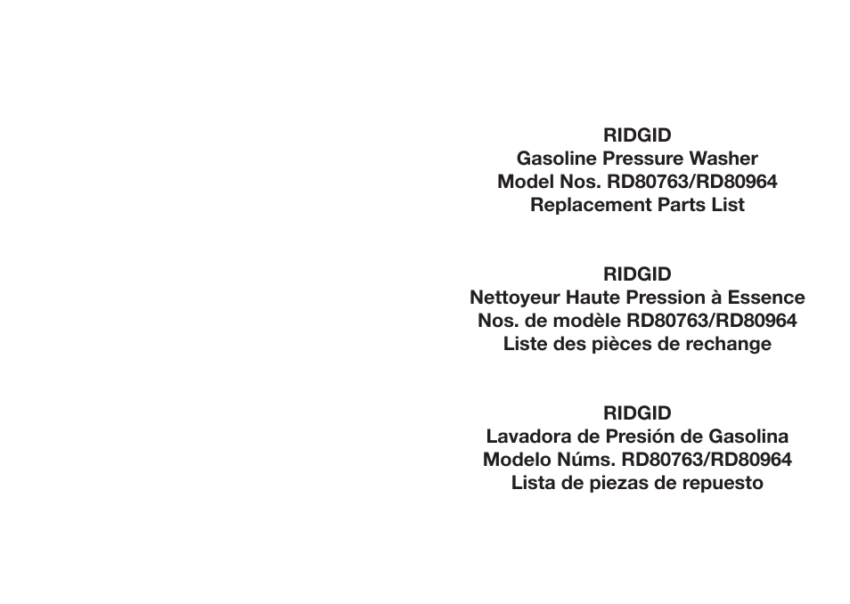 RIDGID RD80763 User Manual | 5 pages