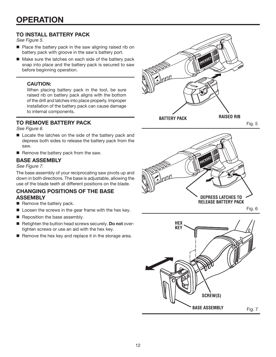 Operation | RIDGID R844 User Manual | Page 12 / 16