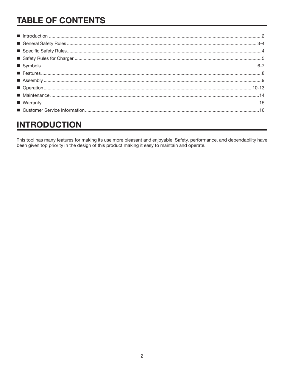 Table of contents introduction | RIDGID R844 User Manual | Page 2 / 16