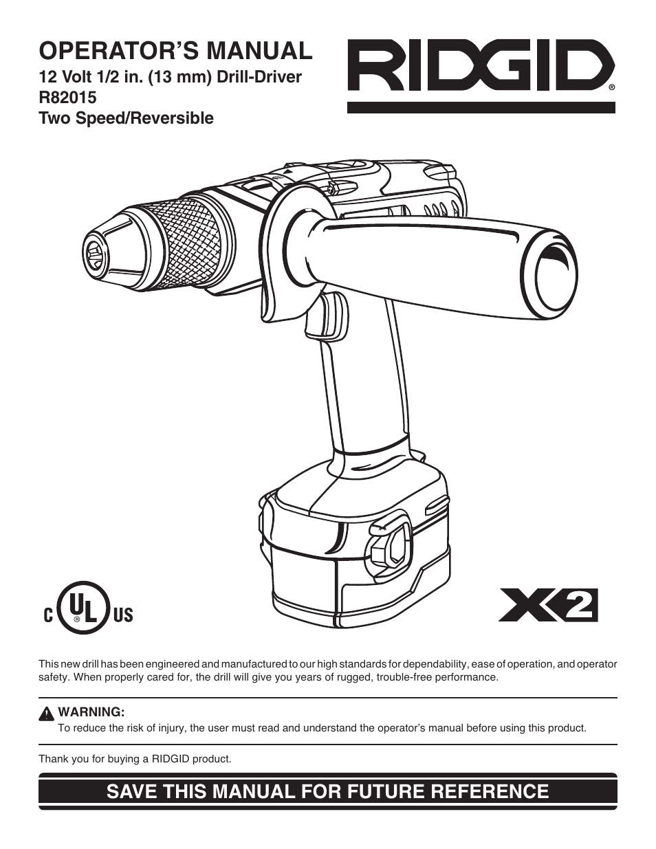 RIDGID R82015 User Manual | 20 pages