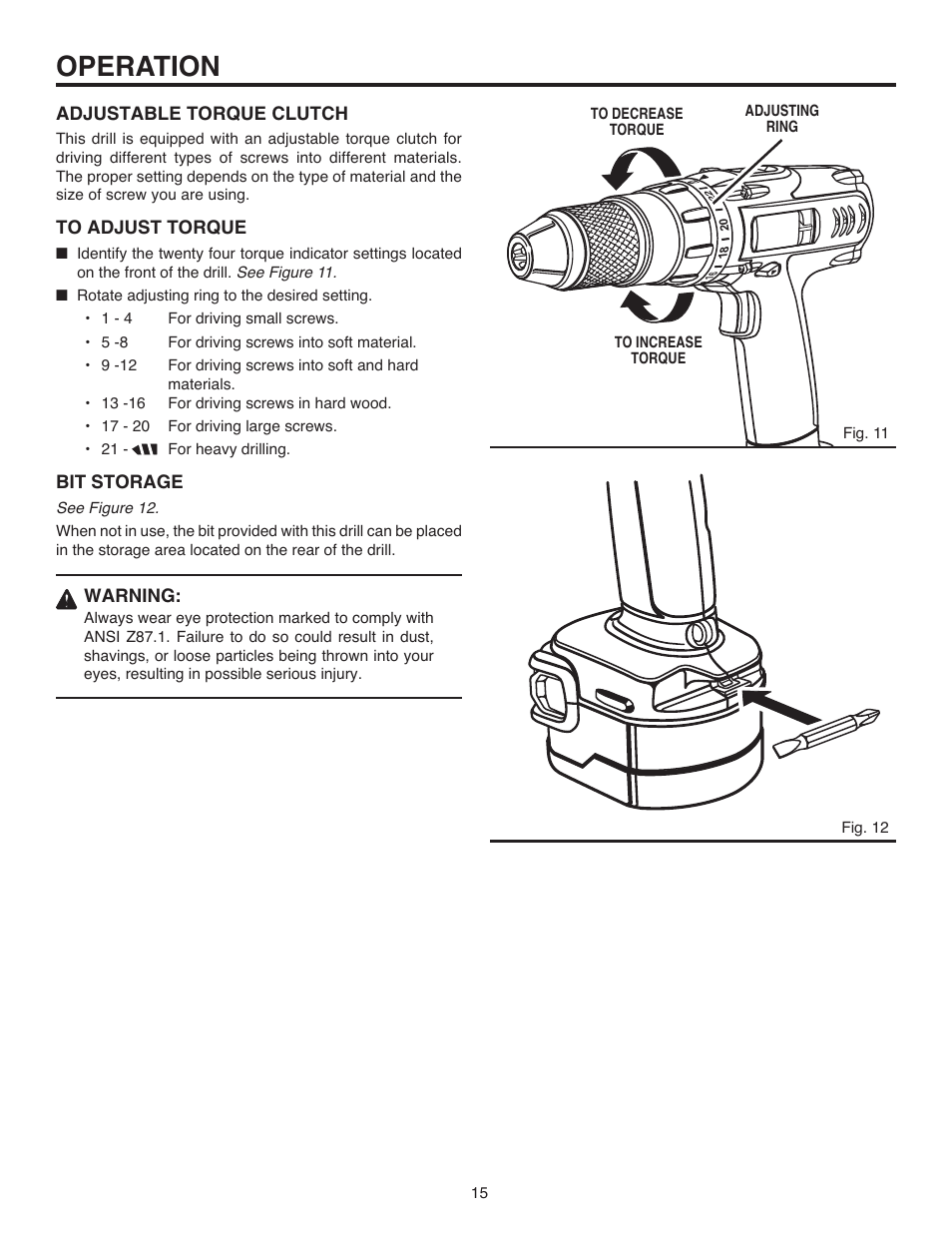 Operation | RIDGID R82015 User Manual | Page 15 / 20