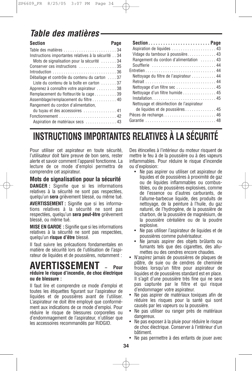 RIDGID WD4550 User Manual | Page 34 / 48