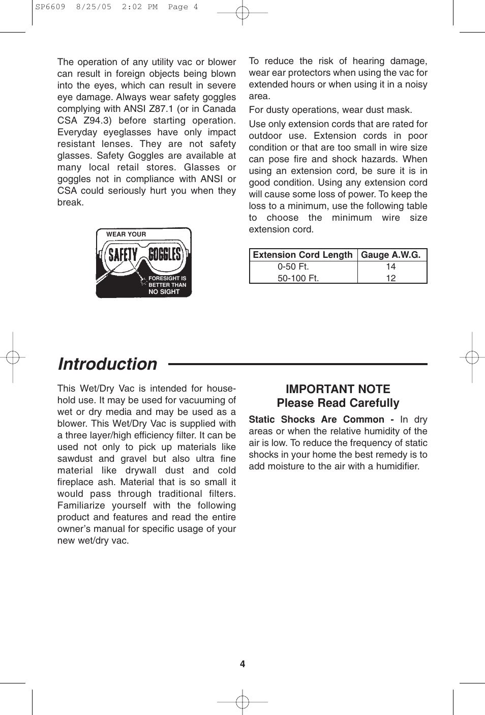 Introduction | RIDGID WD4550 User Manual | Page 4 / 48
