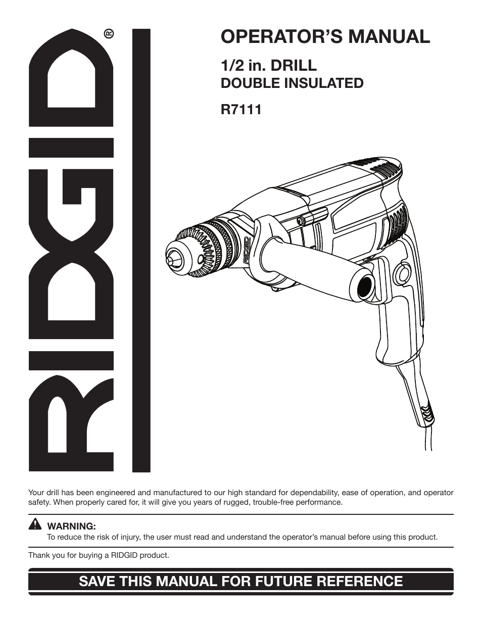 RIDGID R7111 User Manual | 16 pages