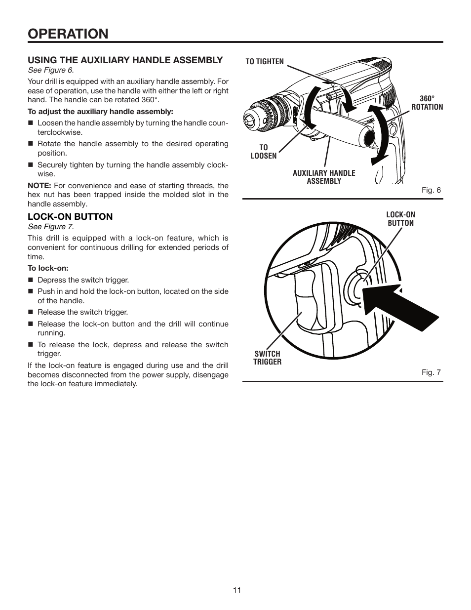 Operation | RIDGID R7111 User Manual | Page 11 / 16