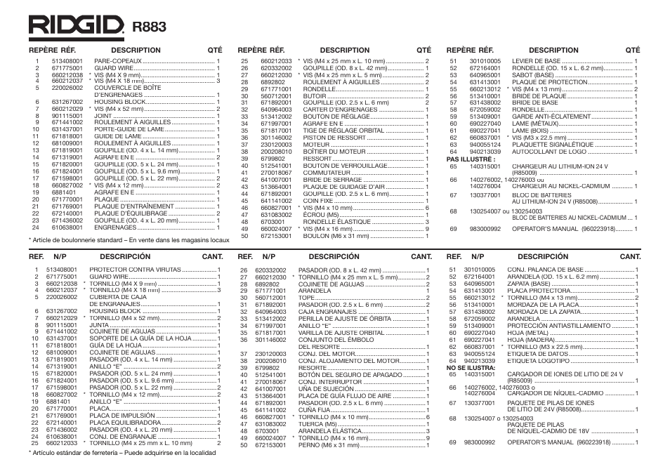 R883 | RIDGID R883 User Manual | Page 4 / 4