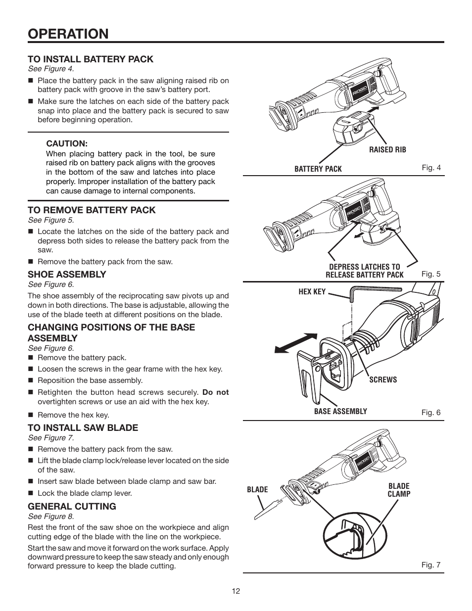 Operation | RIDGID R8442 User Manual | Page 12 / 16