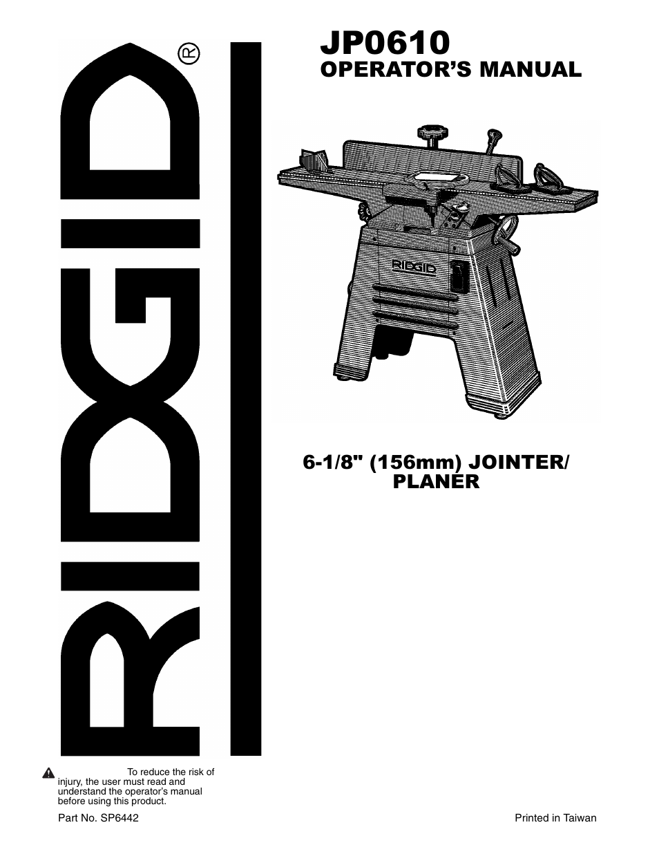 RIDGID JP0610 User Manual | 44 pages