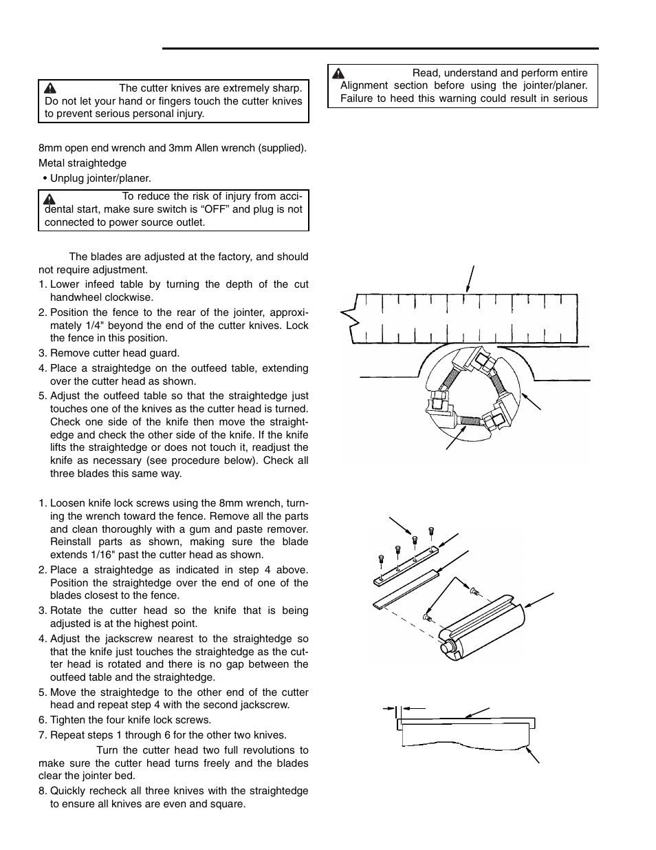 Alignments | RIDGID JP0610 User Manual | Page 22 / 44