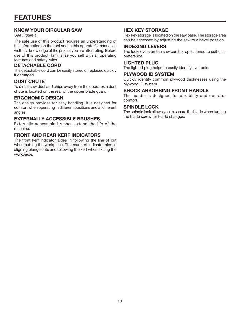 Features | RIDGID R3203-1 User Manual | Page 10 / 24