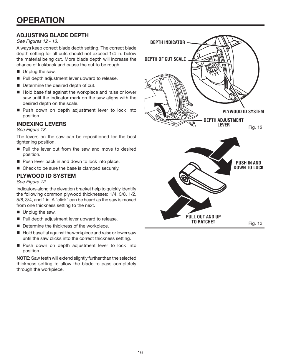 Operation | RIDGID R3203-1 User Manual | Page 16 / 24