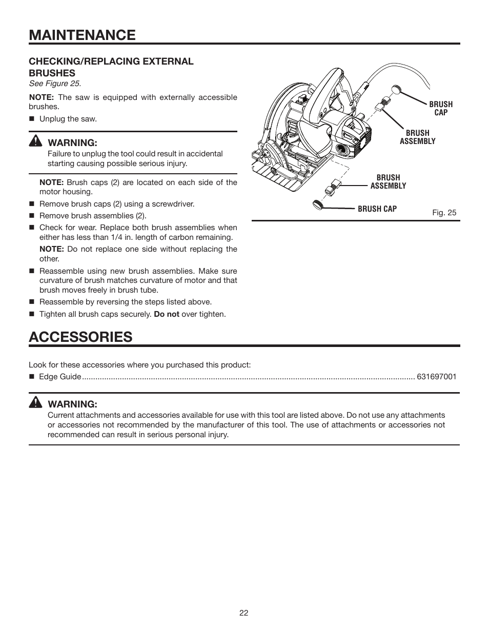 Maintenance, Accessories | RIDGID R3203-1 User Manual | Page 22 / 24