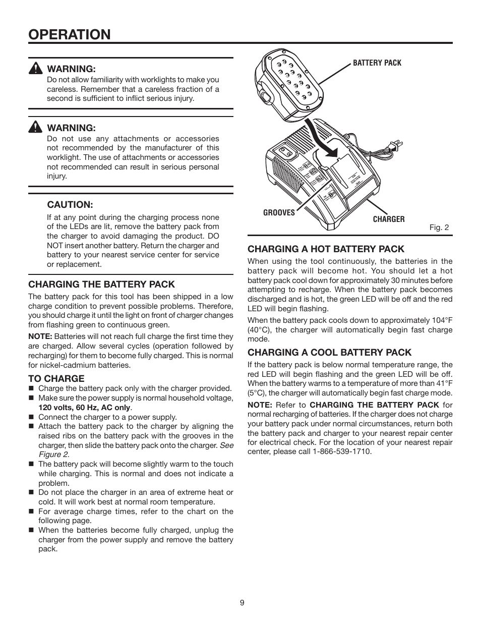 Operation | RIDGID R849 User Manual | Page 9 / 16