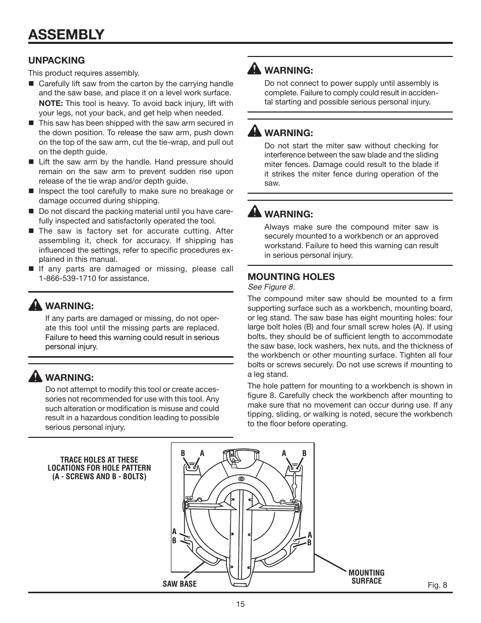 Assembly | RIDGID MS1290LZA User Manual | Page 15 / 40