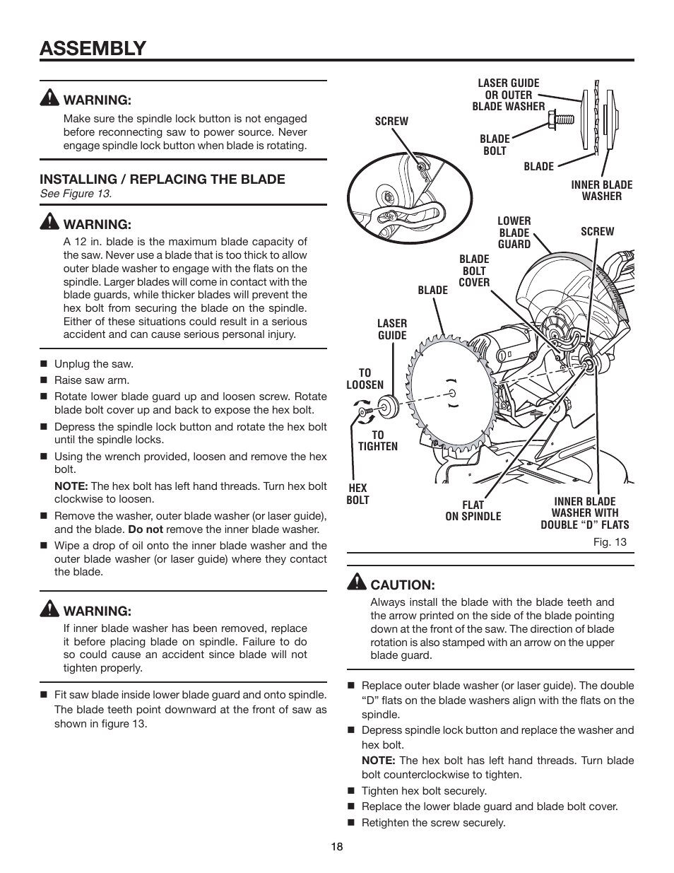 Assembly | RIDGID MS1290LZA User Manual | Page 18 / 40